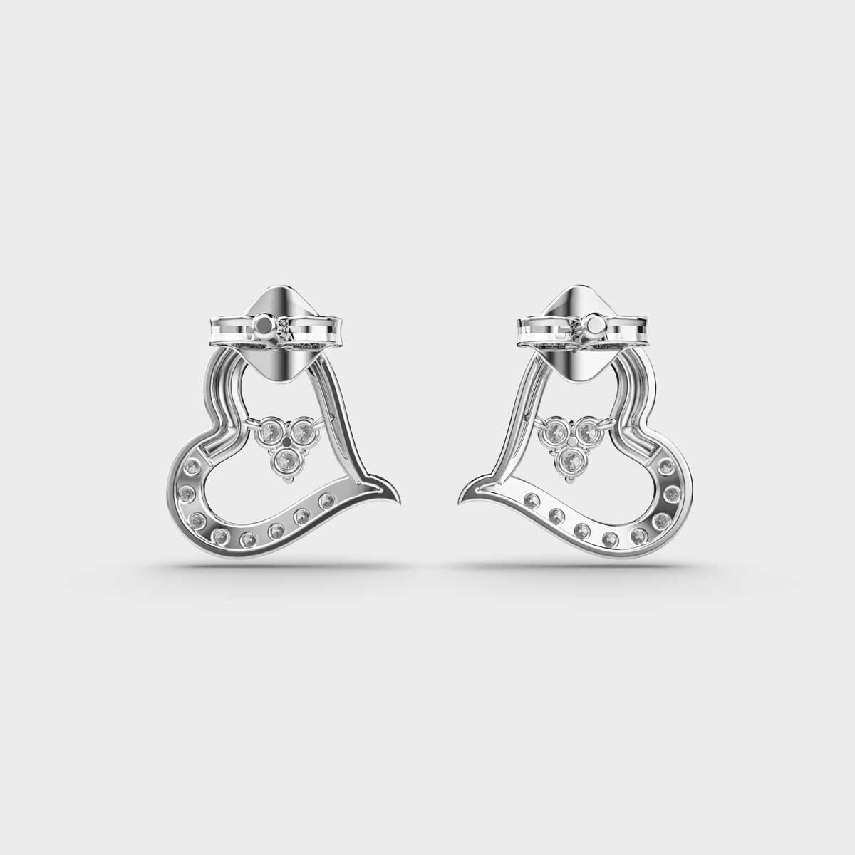 Tilting Hearts Diamond Earrings