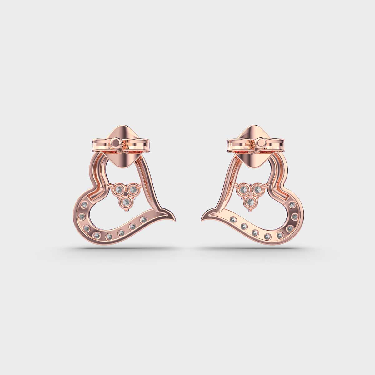 Tilting Hearts Diamond Earrings
