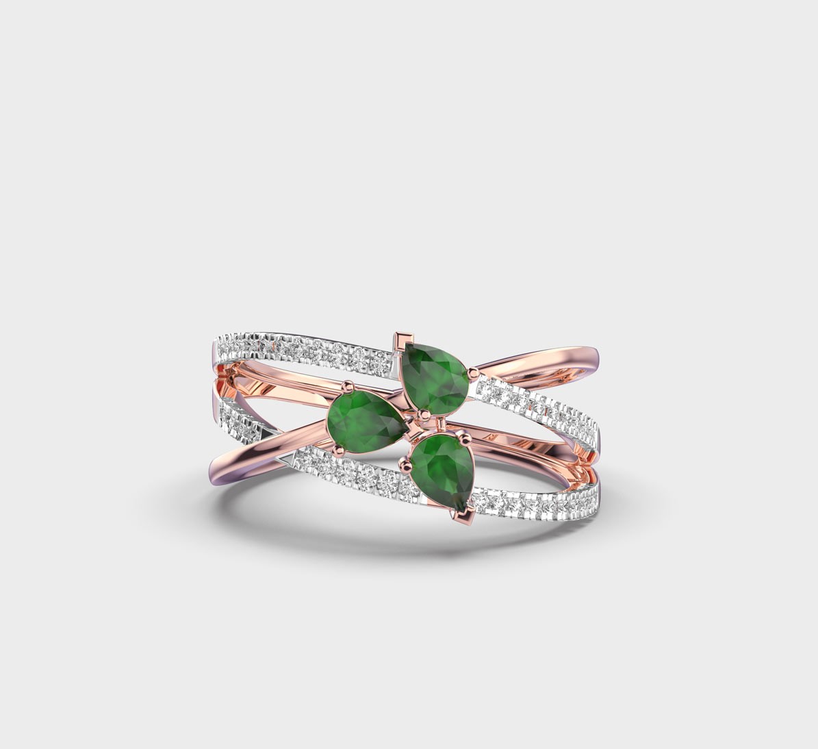 Enchanting Crossover Diamond Ring