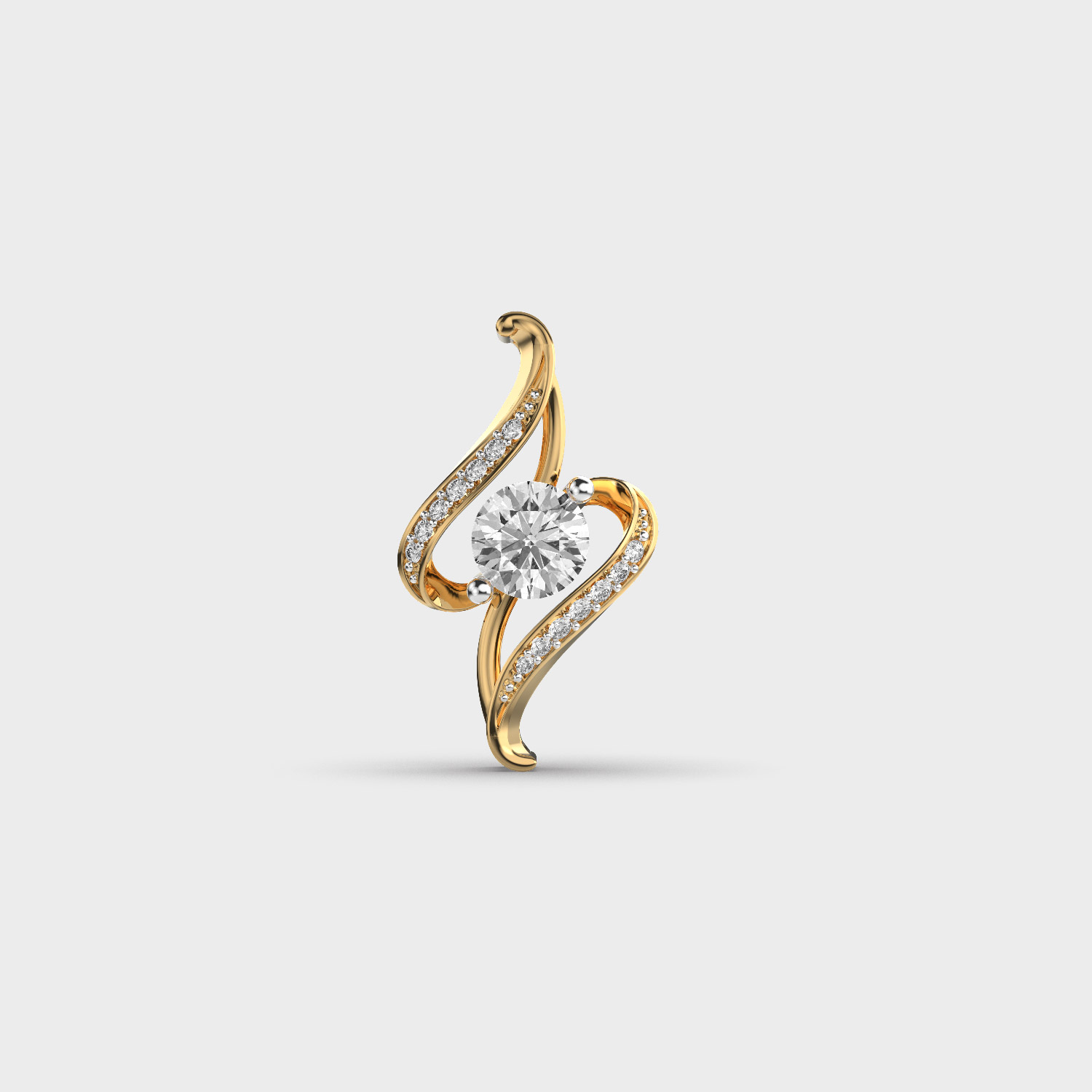 Twisted Style Round Diamond Pendant